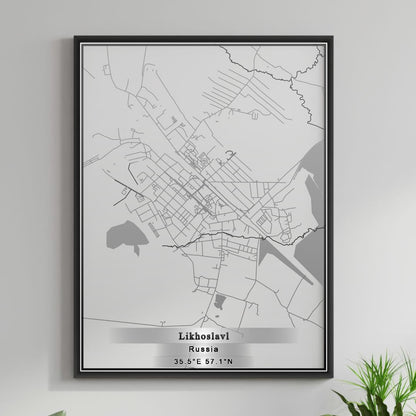ROAD MAP OF LIKHOSLAVL, RUSSIA BY MAPBAKES