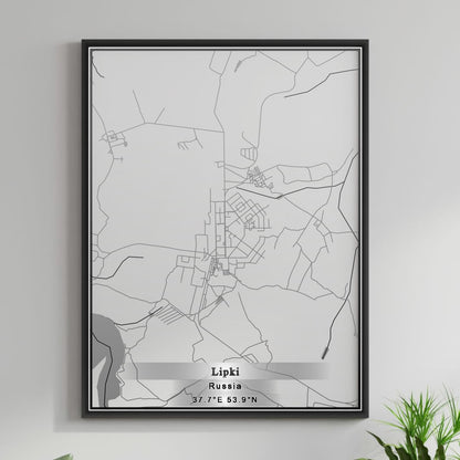 ROAD MAP OF LIPKI, RUSSIA BY MAPBAKES