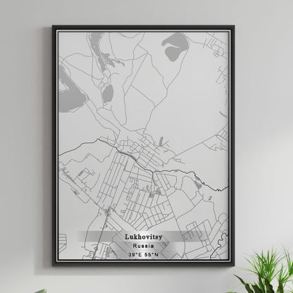 ROAD MAP OF LUKHOVITSY, RUSSIA BY MAPBAKES