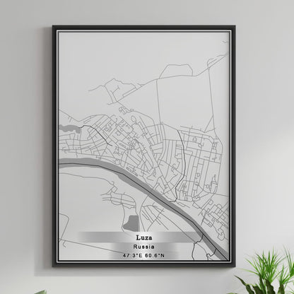 ROAD MAP OF LUZA, RUSSIA BY MAPBAKES