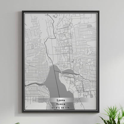 ROAD MAP OF LYSVA, RUSSIA BY MAPBAKES