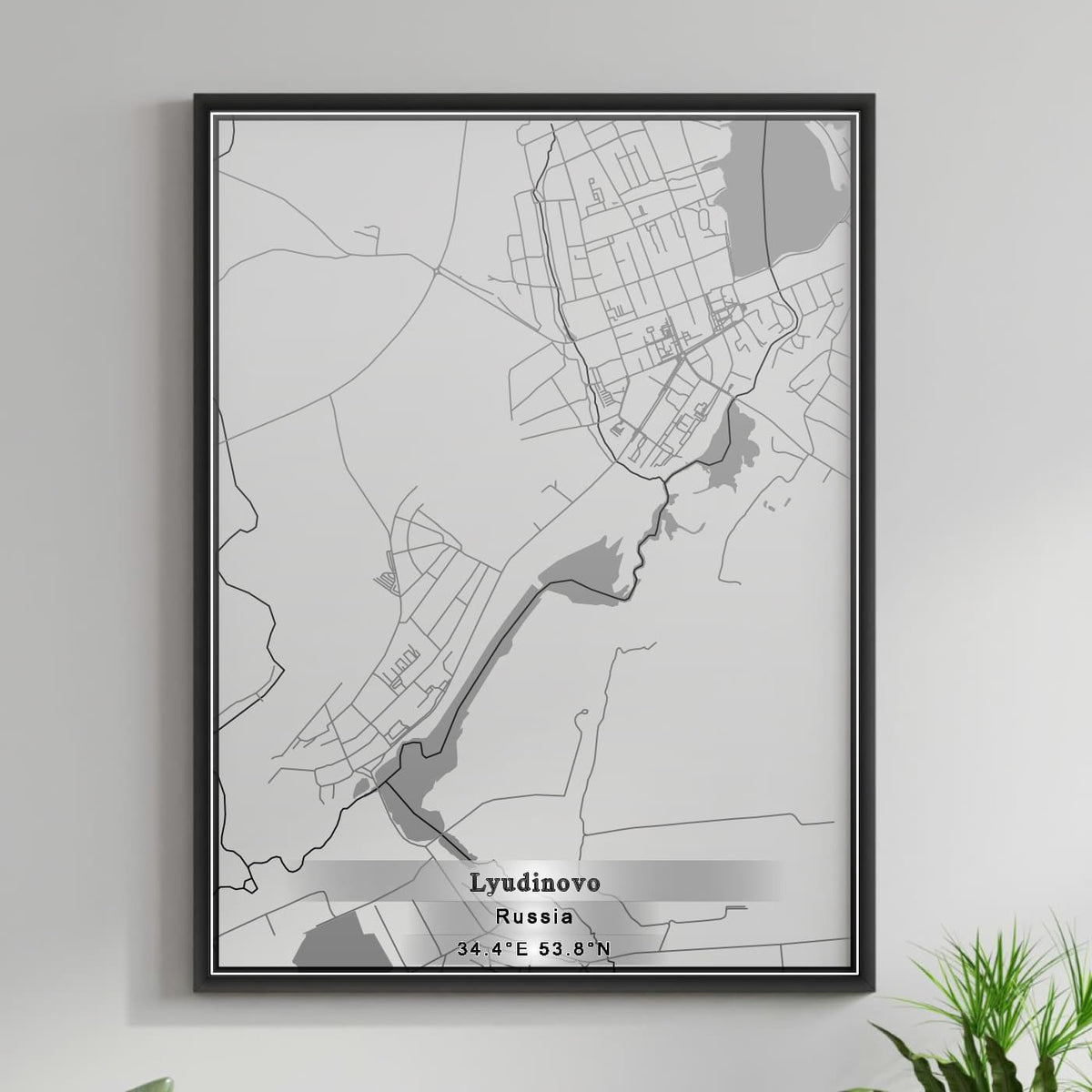 ROAD MAP OF LYUDINOVO, RUSSIA BY MAPBAKES