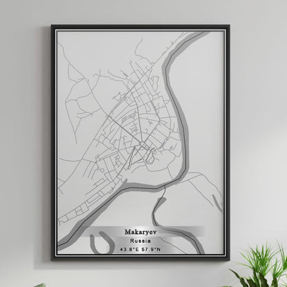 ROAD MAP OF MAKARYEV, RUSSIA BY MAPBAKES