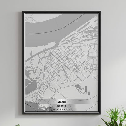 ROAD MAP OF MARKS, RUSSIA BY MAPBAKES