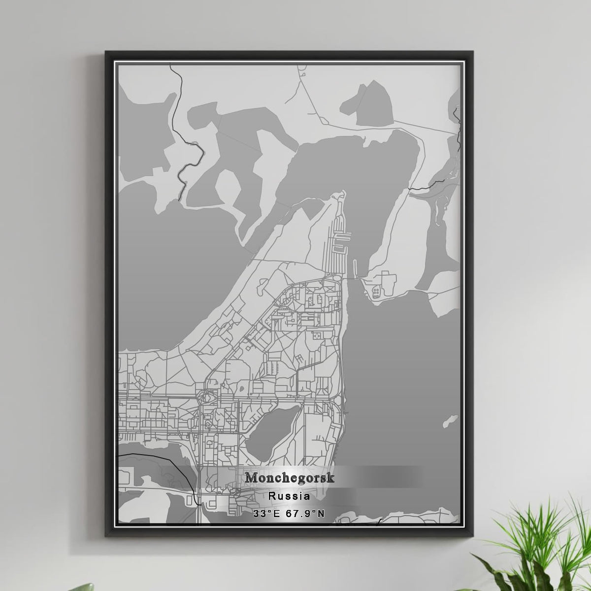 ROAD MAP OF MONCHEGORSK, RUSSIA BY MAPBAKES