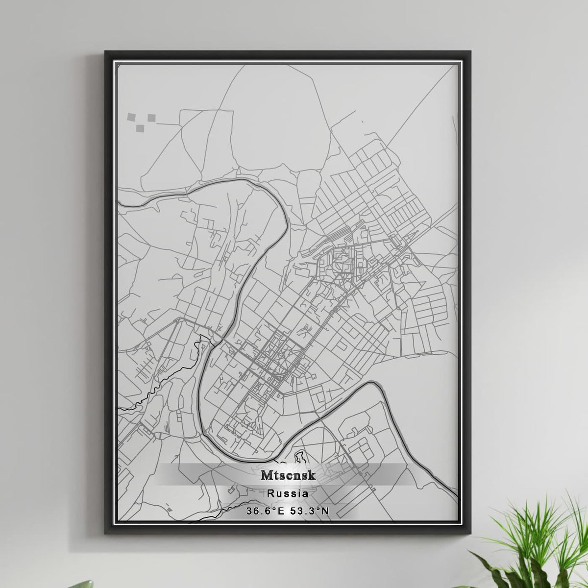 ROAD MAP OF MTSENSK, RUSSIA BY MAPBAKES