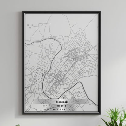 ROAD MAP OF MTSENSK, RUSSIA BY MAPBAKES