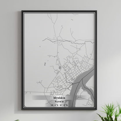 ROAD MAP OF MYSHKIN, RUSSIA BY MAPBAKES