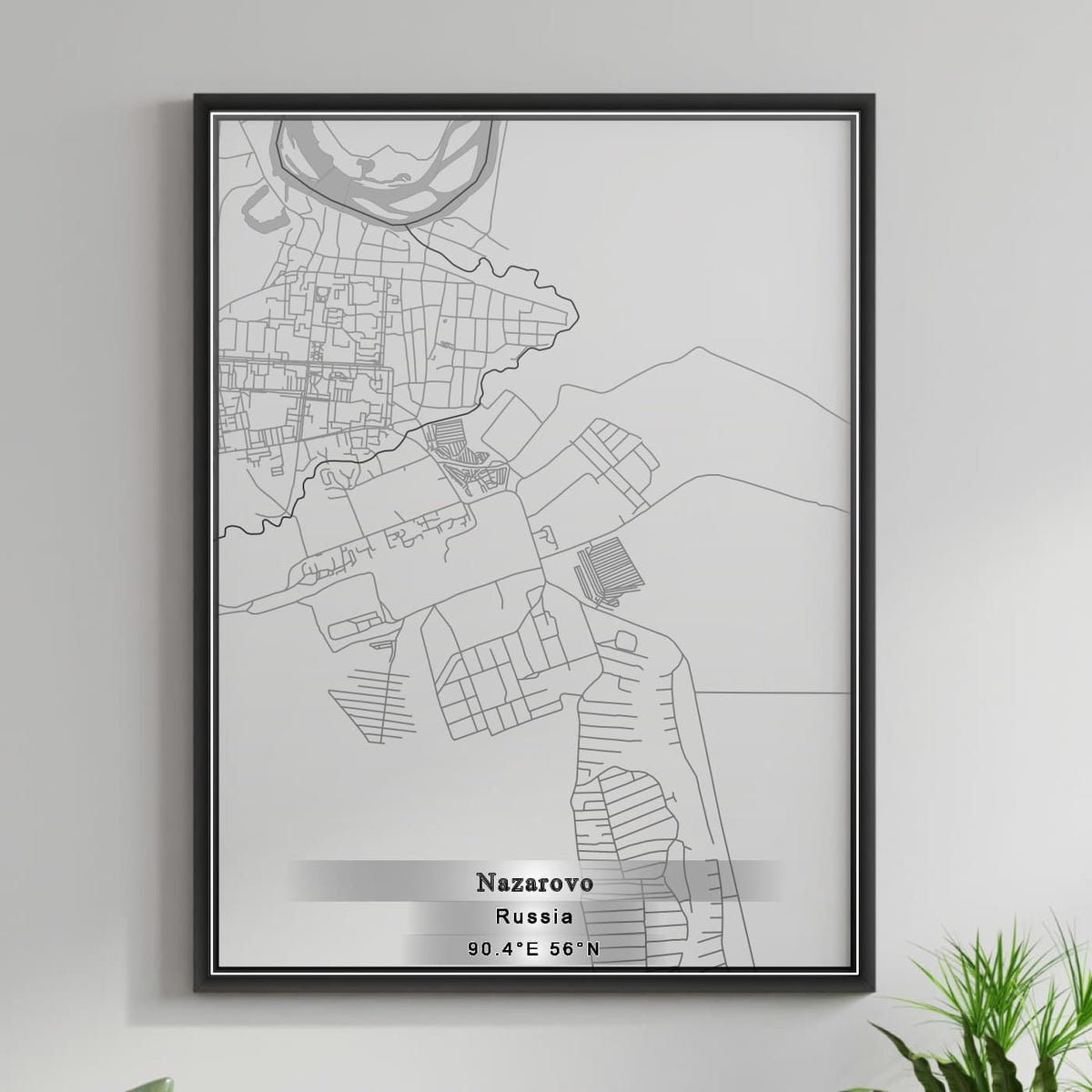 ROAD MAP OF NAZAROVO, RUSSIA BY MAPBAKES