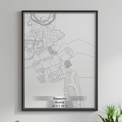 ROAD MAP OF NAZAROVO, RUSSIA BY MAPBAKES