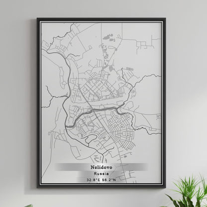 ROAD MAP OF NELIDOVO, RUSSIA BY MAPBAKES