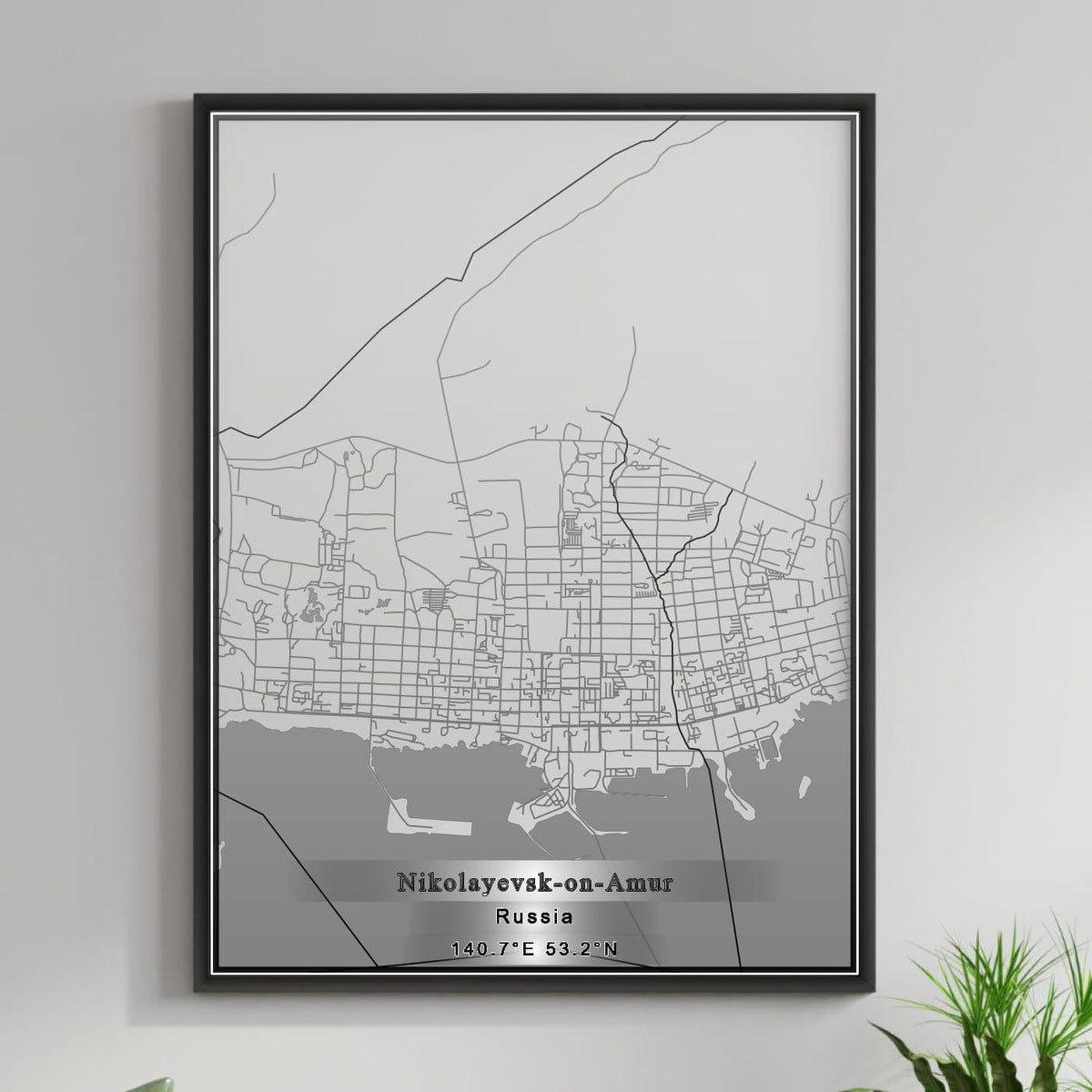 ROAD MAP OF NIKOLAYEVSK ON AMUR, RUSSIA BY MAPBAKES
