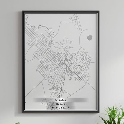 ROAD MAP OF NIKOLSK1, RUSSIA BY MAPBAKES