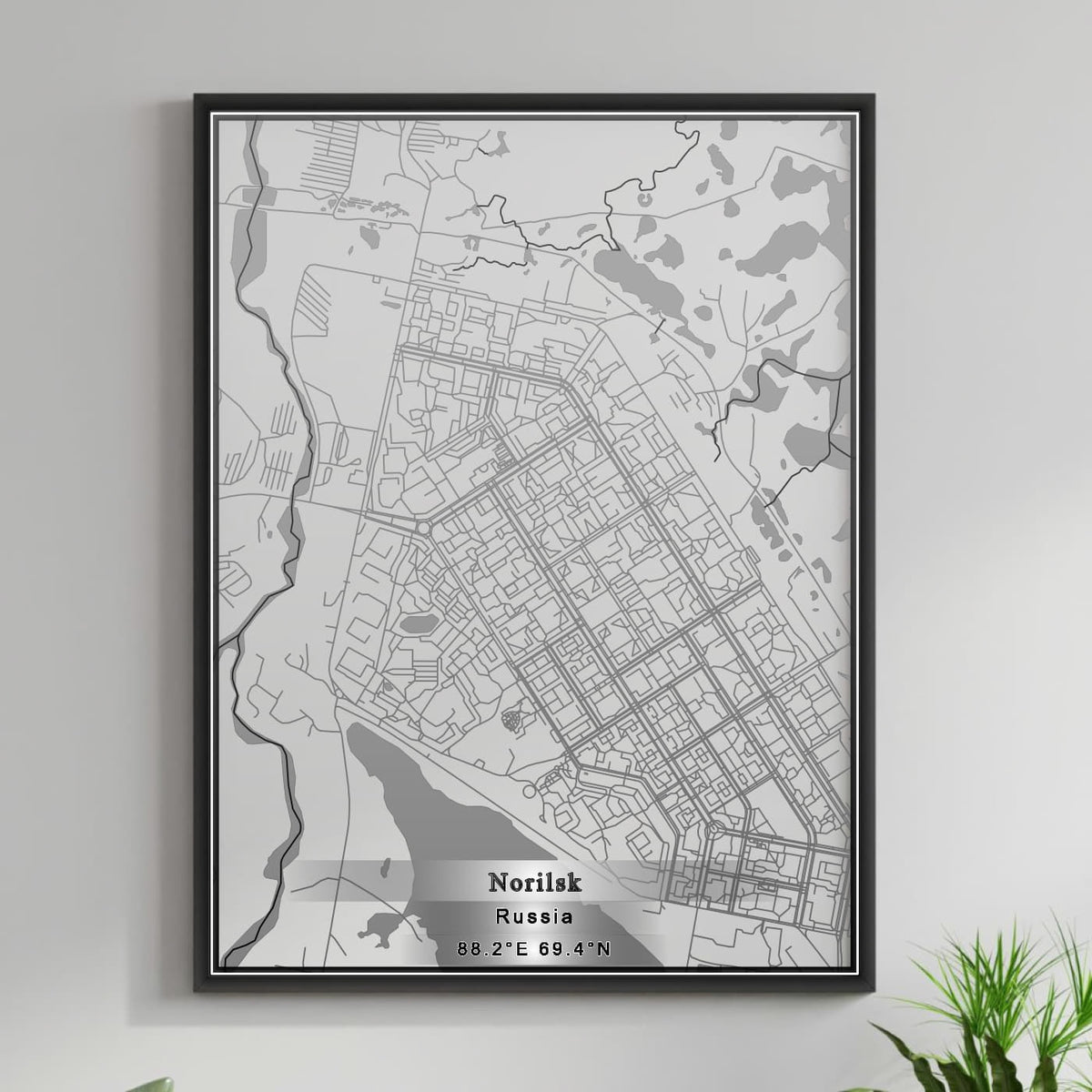 ROAD MAP OF NORILSK, RUSSIA BY MAPBAKES