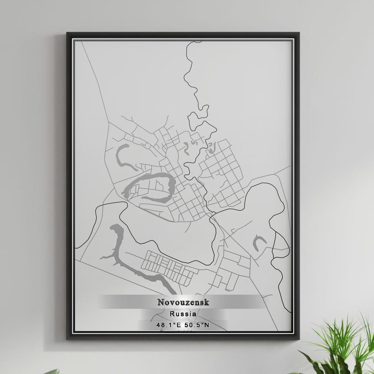 ROAD MAP OF NOVOUZENSK, RUSSIA BY MAPBAKES
