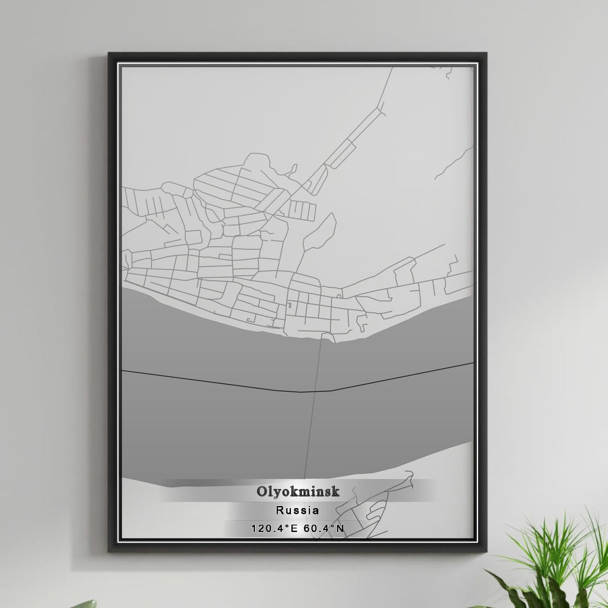 ROAD MAP OF OLYOKMINSK, RUSSIA BY MAPBAKES