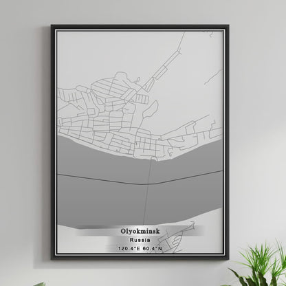 ROAD MAP OF OLYOKMINSK, RUSSIA BY MAPBAKES