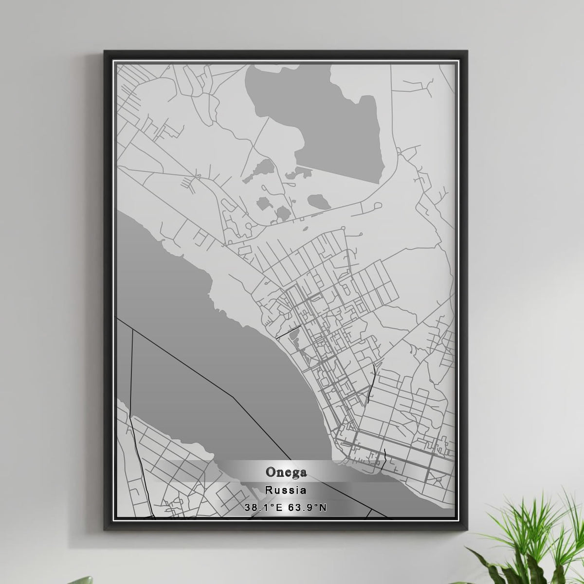 ROAD MAP OF ONEGA, RUSSIA BY MAPBAKES
