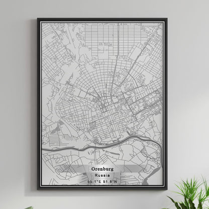 ROAD MAP OF ORENBURG, RUSSIA BY MAPBAKES