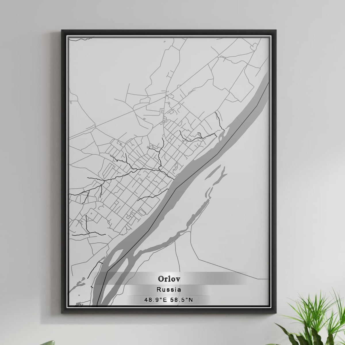 ROAD MAP OF ORLOV, RUSSIA BY MAPBAKES
