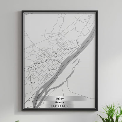 ROAD MAP OF ORLOV, RUSSIA BY MAPBAKES