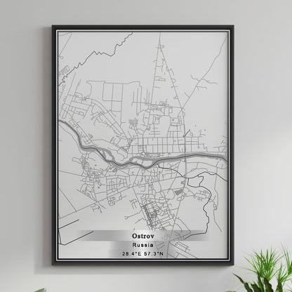 ROAD MAP OF OSTROV, RUSSIA BY MAPBAKES