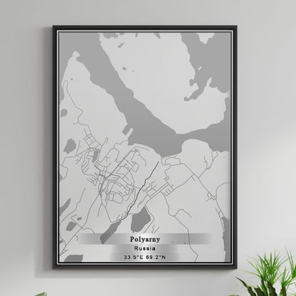 ROAD MAP OF POLYARNY, RUSSIA BY MAPBAKES
