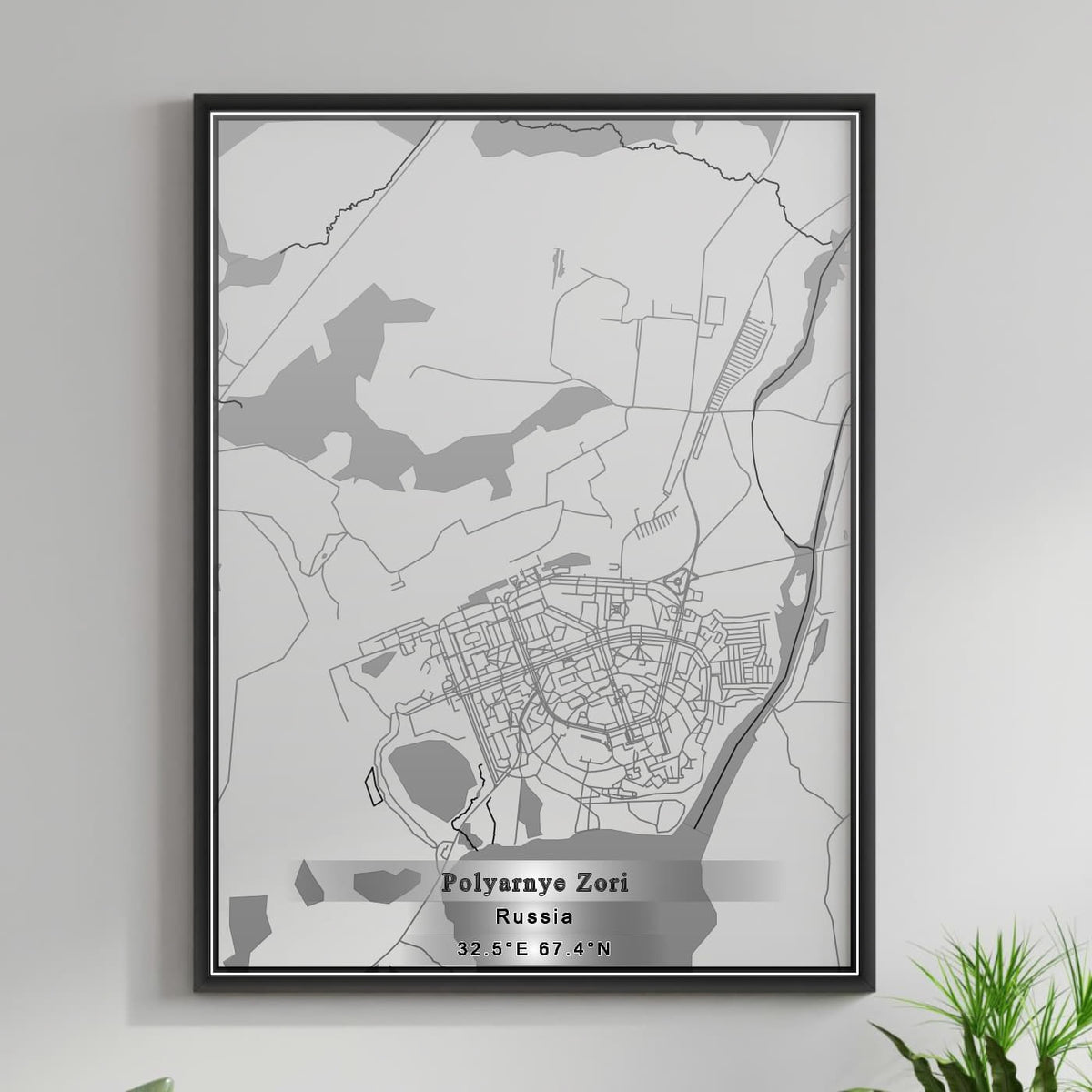 ROAD MAP OF POLYARNYE ZORI, RUSSIA BY MAPBAKES