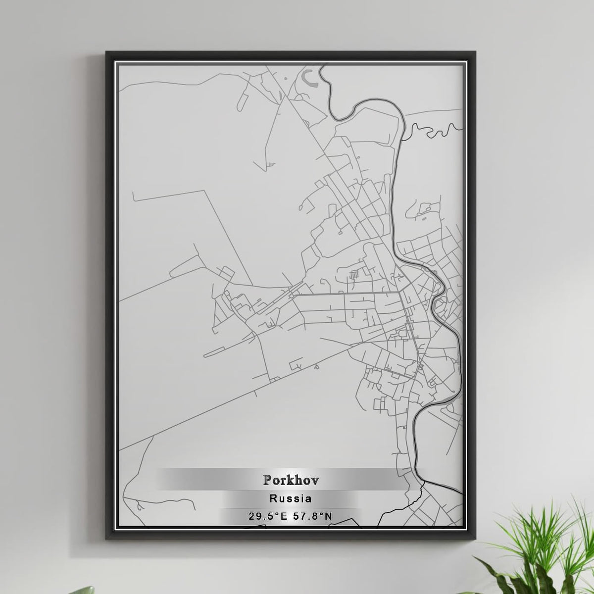 ROAD MAP OF PORKHOV, RUSSIA BY MAPBAKES