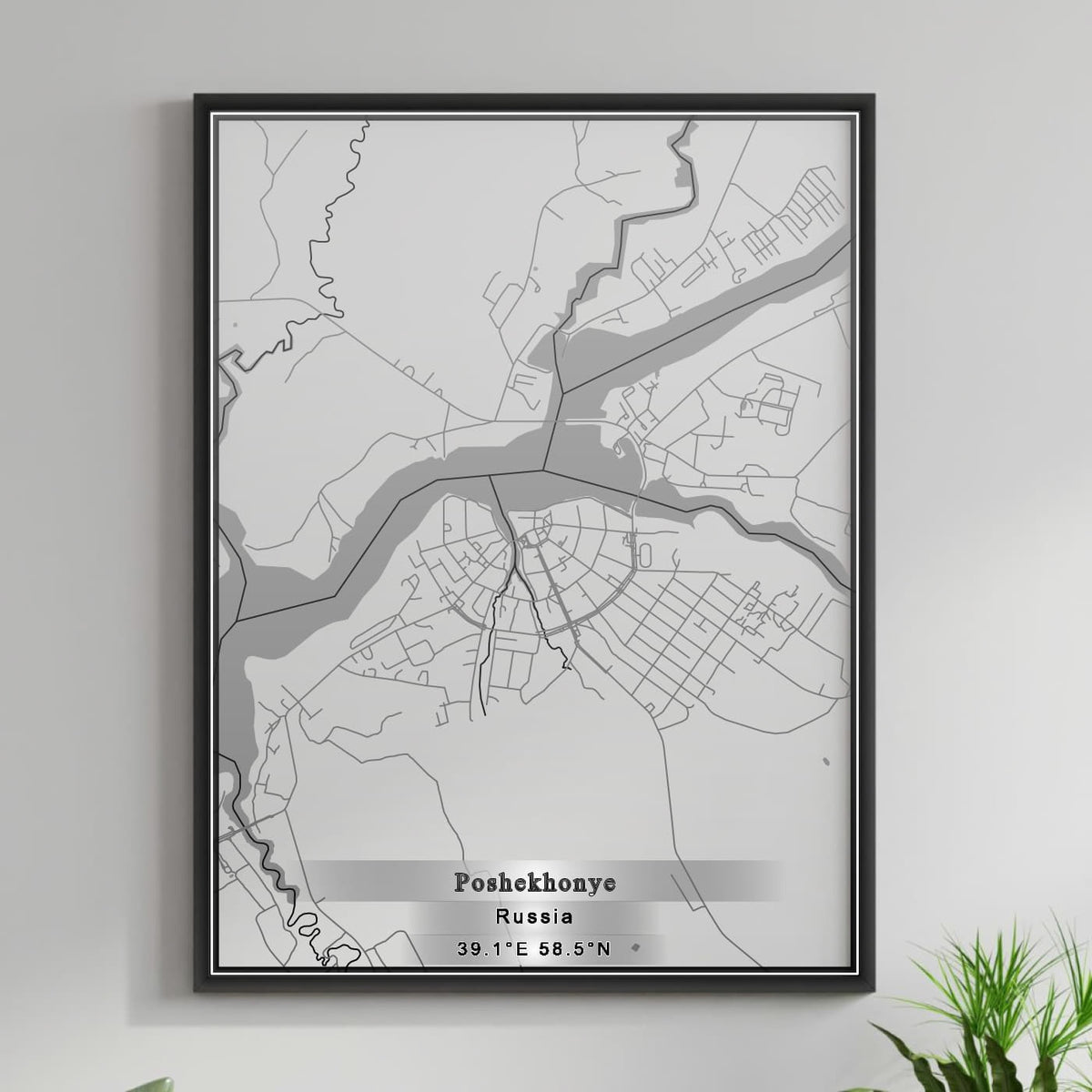 ROAD MAP OF POSHEKHONYE, RUSSIA BY MAPBAKES