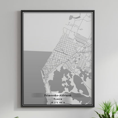 ROAD MAP OF PRIMORSKO AKHTARSK, RUSSIA BY MAPBAKES