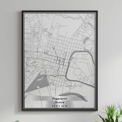 ROAD MAP OF PUGACHYOV, RUSSIA BY MAPBAKES