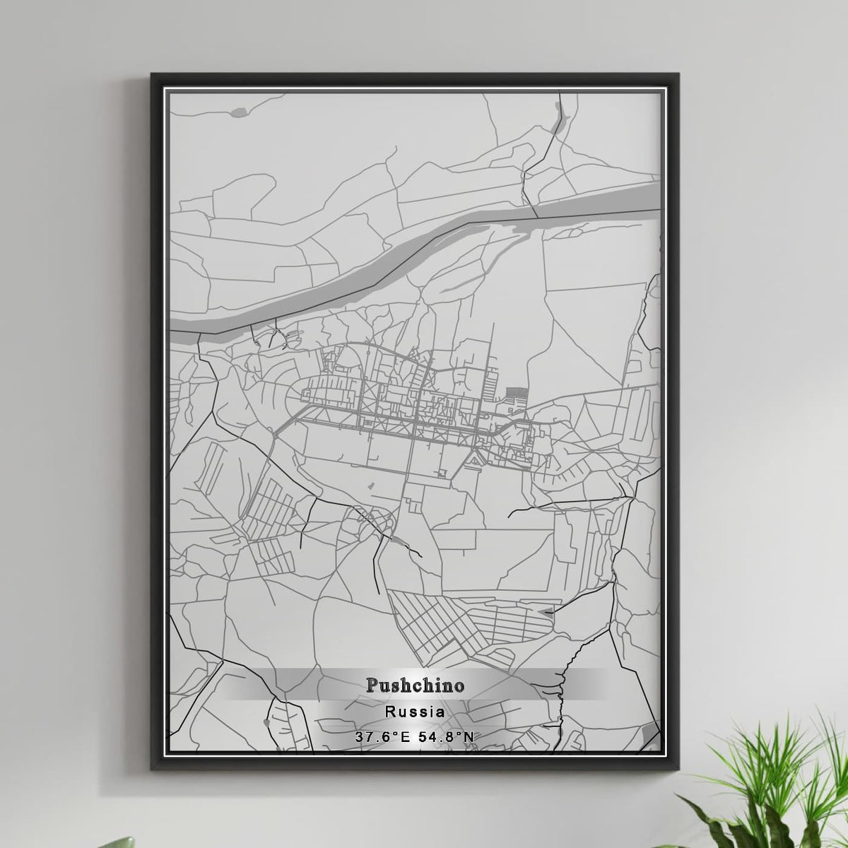 ROAD MAP OF PUSHCHINO, RUSSIA BY MAPBAKES
