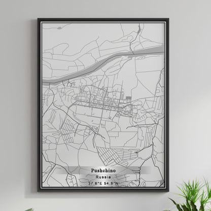 ROAD MAP OF PUSHCHINO, RUSSIA BY MAPBAKES