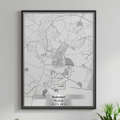 ROAD MAP OF RADUZHNY, RUSSIA BY MAPBAKES
