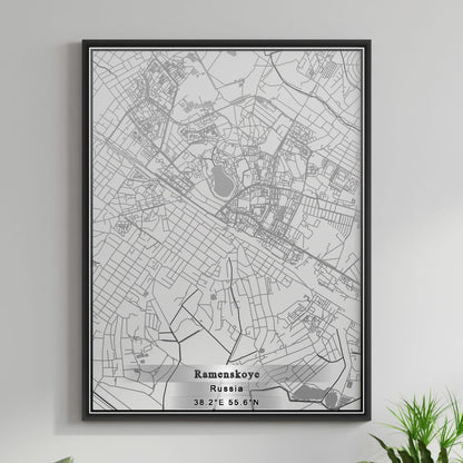 ROAD MAP OF RAMENSKOYE, RUSSIA BY MAPBAKES