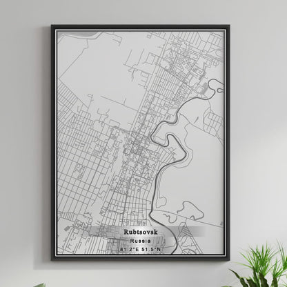 ROAD MAP OF RUBTSOVSK, RUSSIA BY MAPBAKES