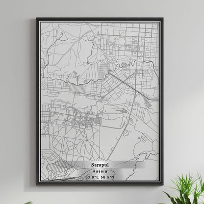 ROAD MAP OF SARAPUL, RUSSIA BY MAPBAKES