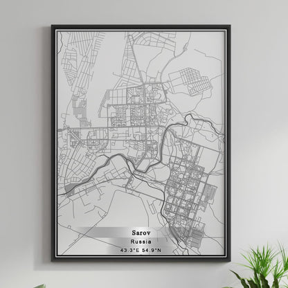 ROAD MAP OF SAROV, RUSSIA BY MAPBAKES