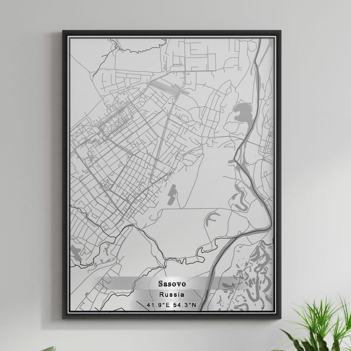 ROAD MAP OF SASOVO, RUSSIA BY MAPBAKES