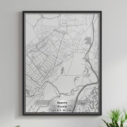 ROAD MAP OF SASOVO, RUSSIA BY MAPBAKES