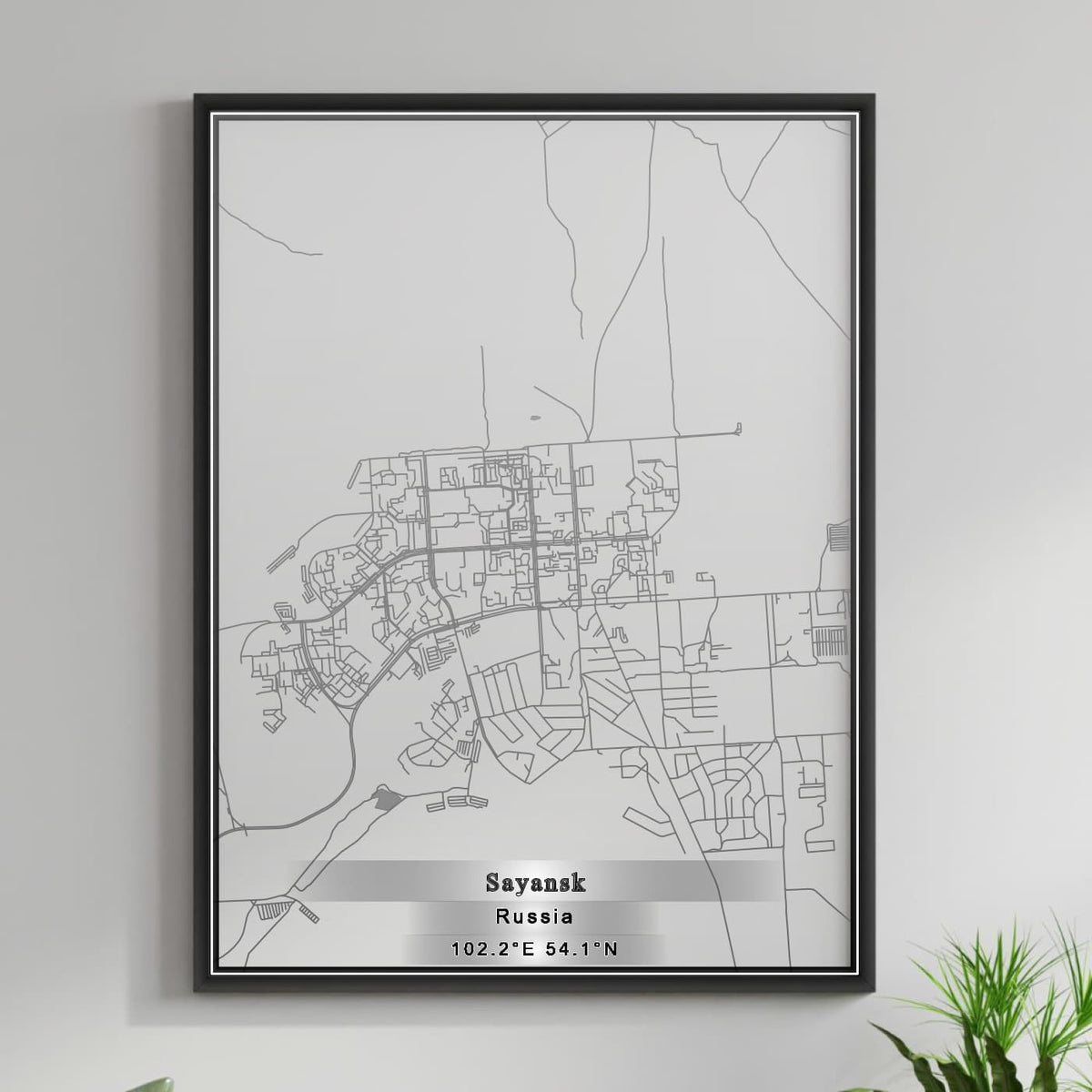 ROAD MAP OF SAYANSK, RUSSIA BY MAPBAKES