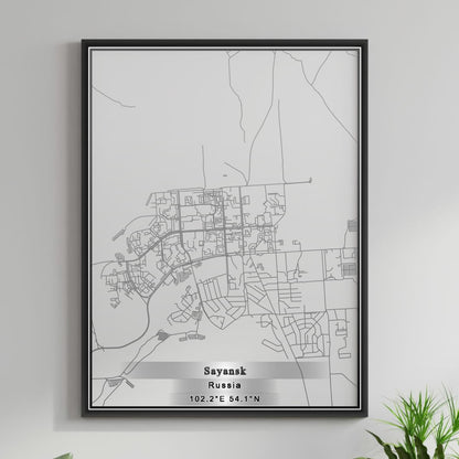 ROAD MAP OF SAYANSK, RUSSIA BY MAPBAKES