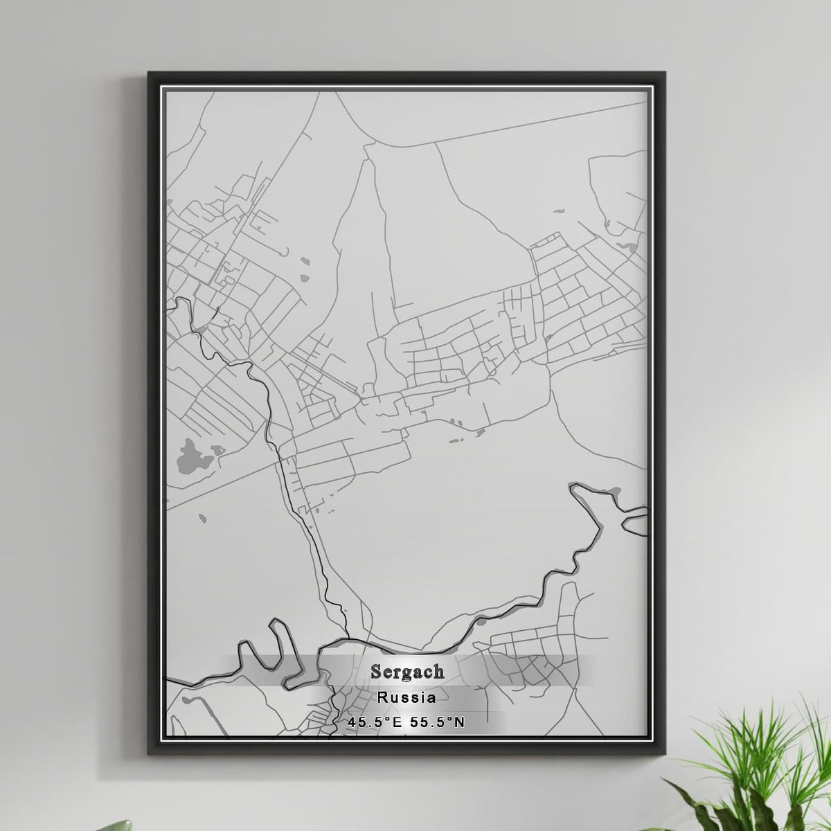 ROAD MAP OF SERGACH, RUSSIA BY MAPBAKES