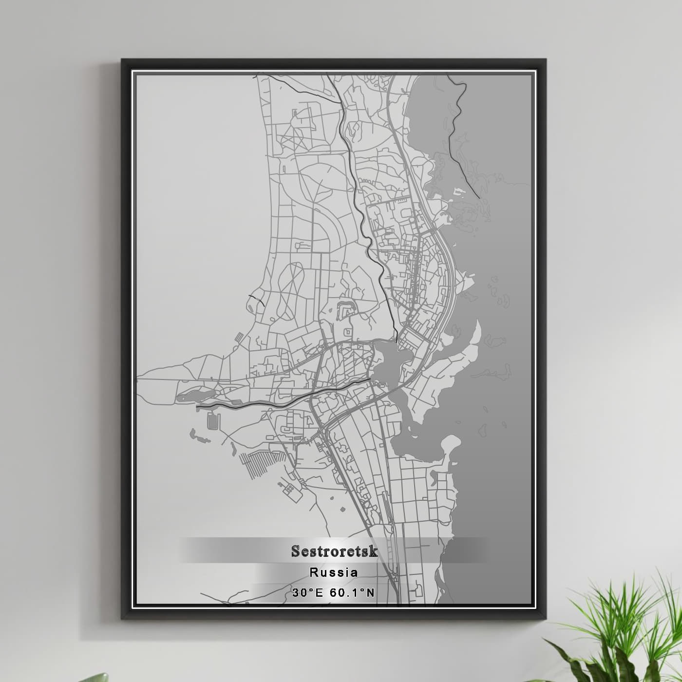 ROAD MAP OF SESTRORETSK, RUSSIA BY MAPBAKES