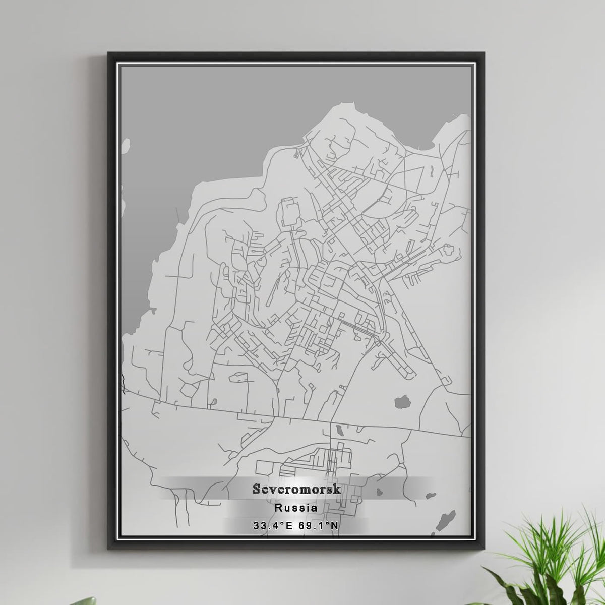 ROAD MAP OF SEVEROMORSK, RUSSIA BY MAPBAKES