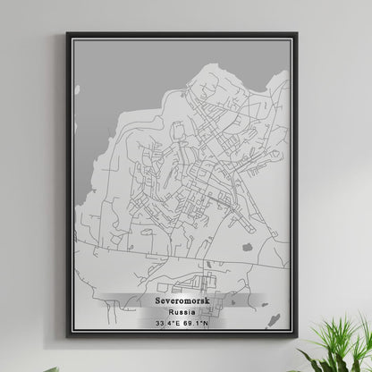 ROAD MAP OF SEVEROMORSK, RUSSIA BY MAPBAKES
