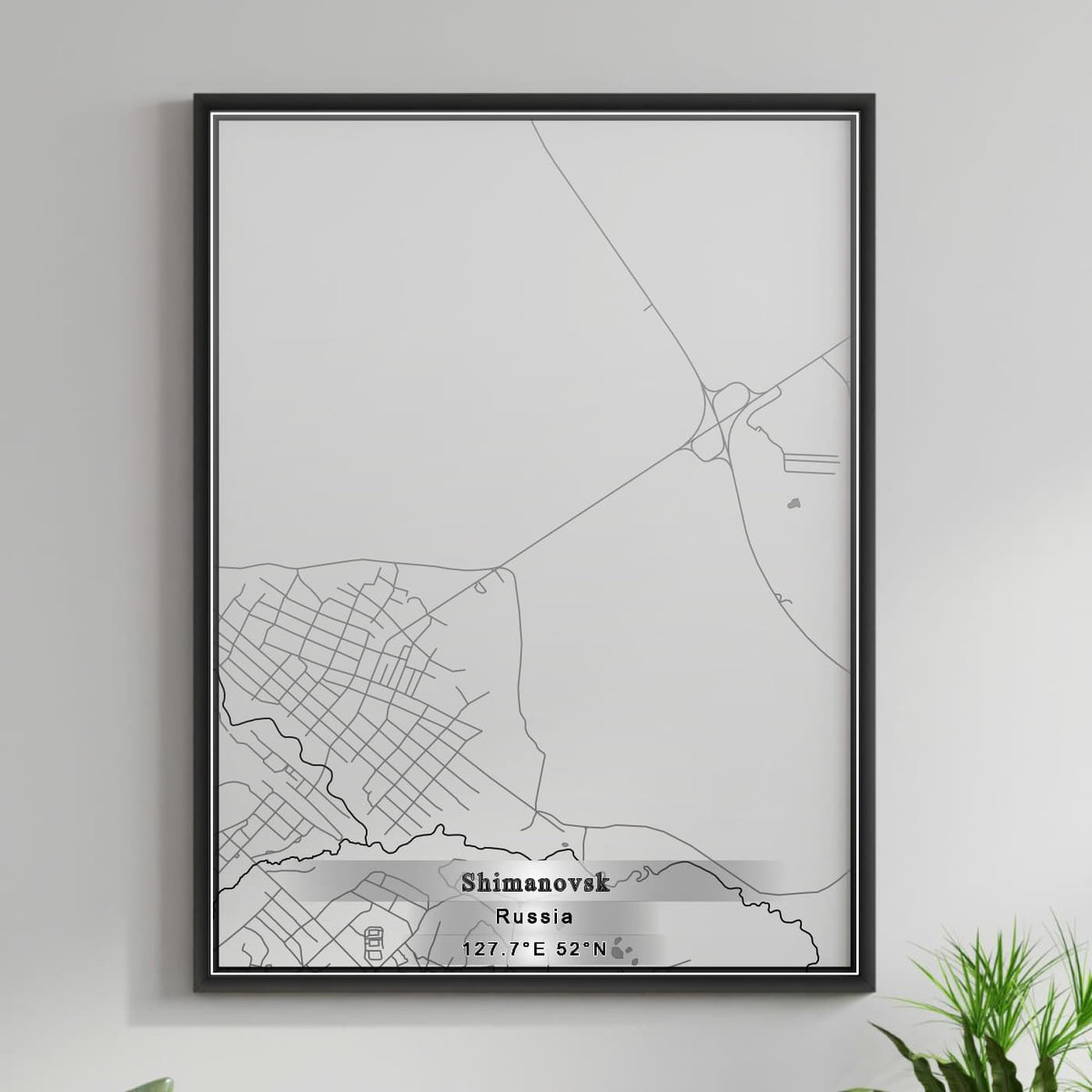 ROAD MAP OF SHIMANOVSK, RUSSIA BY MAPBAKES