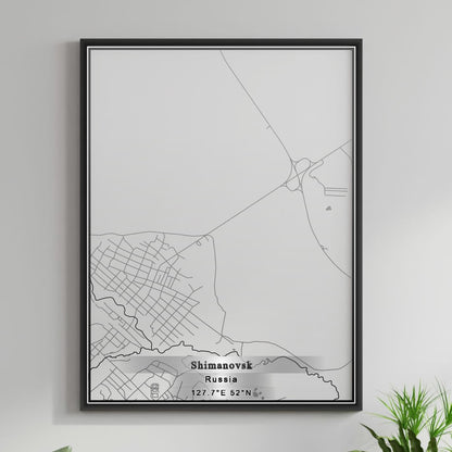 ROAD MAP OF SHIMANOVSK, RUSSIA BY MAPBAKES
