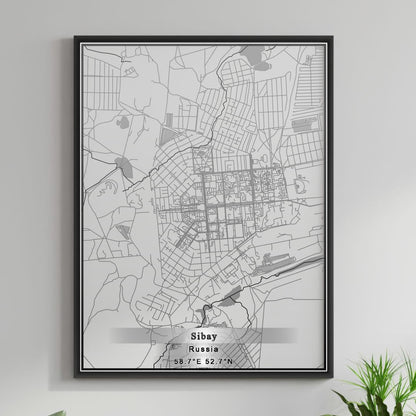 ROAD MAP OF SIBAY, RUSSIA BY MAPBAKES